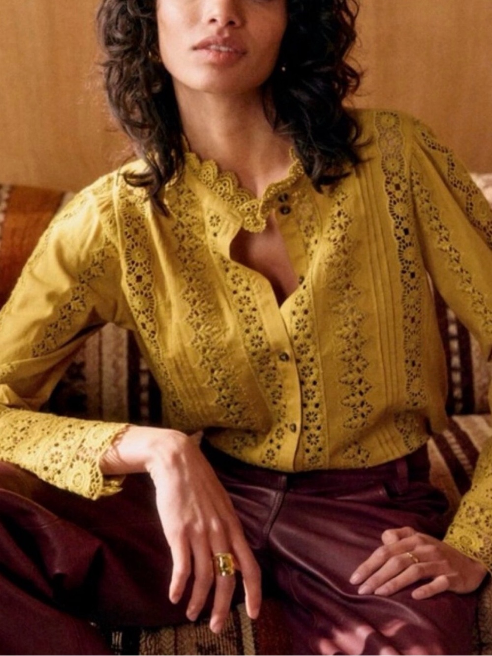 NWT — Sézane Woman’s Blouse: Chemise Rym Mordore